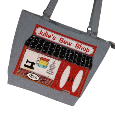 Embroidered Sewing Boutique Bag